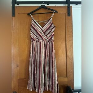 Maurices Pink and Cream Sleeveless Sundress